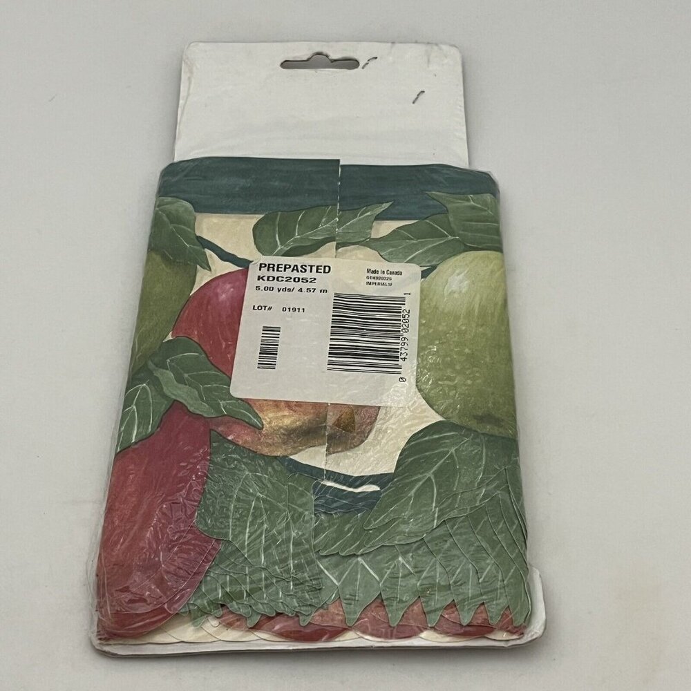 Imperial Wall Paper Border Sculpted Edge Vine Apple Fruit Border 5 Yards - Picture 5 of 16